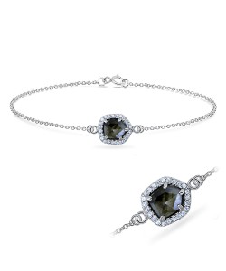 Labradorite with CZ Stones Silver Bracelet BRS-391